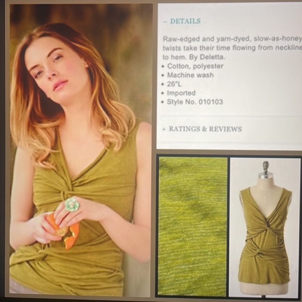 Anthropologie Deletta Twist Tank in size small - Picture 6 of 6